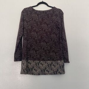 J Jill Pima Cotton Modal Border Print Tunic Top